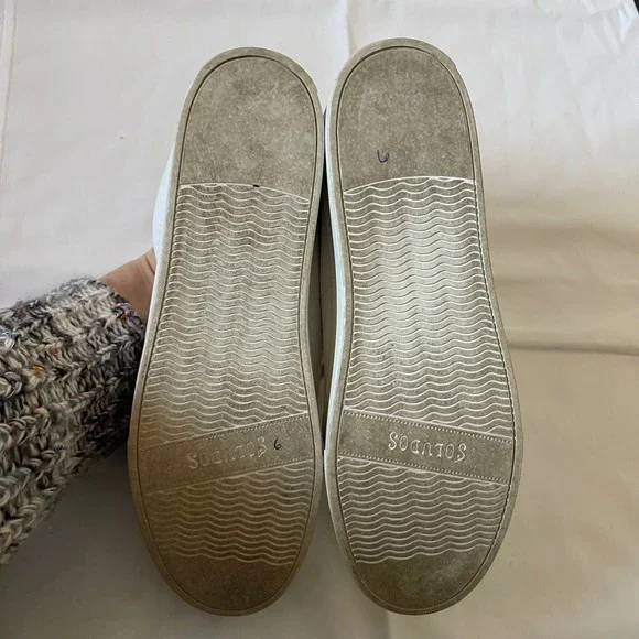Soludos Ibiza Platform Leather Sneakers Size 8 Oasis White Casual Comfortable - Picture 6 of 14